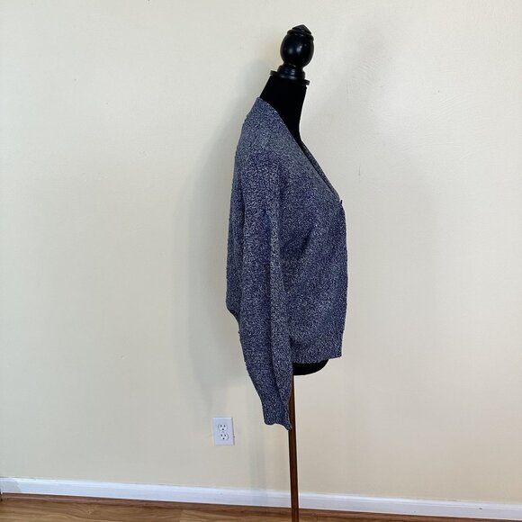 Cupcakes & Cashmere Womens Cardigan Sweater Blue White Size Large Comfy - Picture 11 of 11